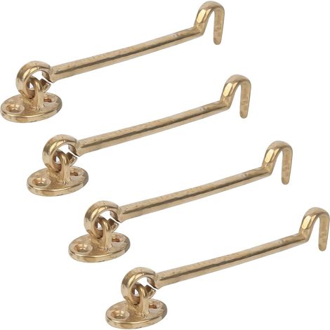 Crochet de Confidentialité en Laiton Doré, Loquet de Porte Solide Et Robuste de 6,7 Pouces, Crochet de Porte épais, Crochet de Cabine Et Loquet à œil (Laiton2Pcs)