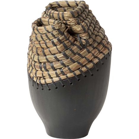 Vase aus Naturfaserholz 20X20X30 cm (1/5)