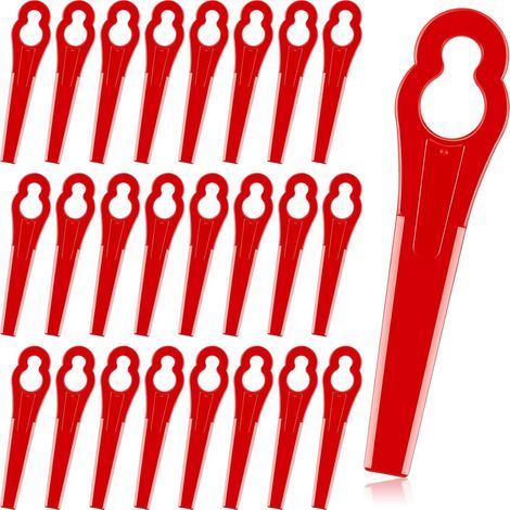 Pack de 100 lames de rechange en plastique pour coupe-bordures, lames en nylon pour tondeuse à gazon, adaptées aux modèles 2-2, 3-2 FSA 45 57 FSE 52 (rouge). (1/3)