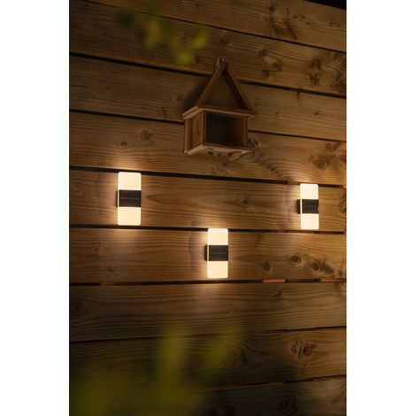 Lot de 2 Appliques murales solaires effet givrée 7 lm, blanc chaud ou blanc froid, touche déco chic