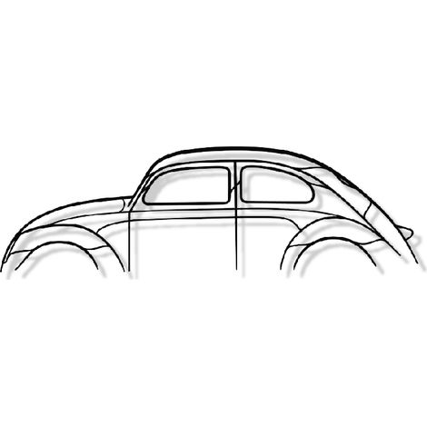 DECORACIÓN DE PARED DE METAL - CAJA - MARIQUITA - Decoración de pared de metal - Silueta de Coche - 100CM
