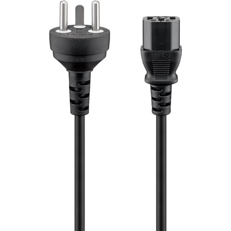 Goobay 95732 cable de transmisión Negro 2 m Enchufe tipo K IEC C13