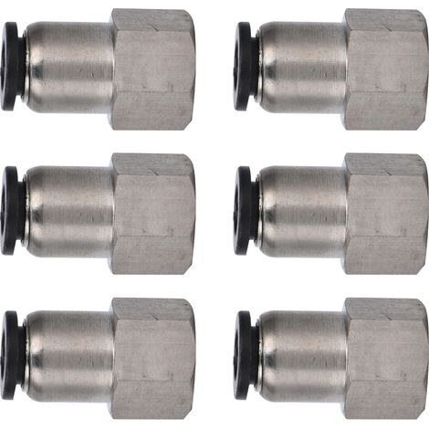 4-01 Pneumatik-Schnellkupplung (weiblich, gerade), Druckluft-Schnellverbinder, Druckluftleitungsverschraubung, 1/4"-Außengewinde, für 4-mm-Schläuche, ohne Kragen, für industrielle Anwendungen. (1/5)