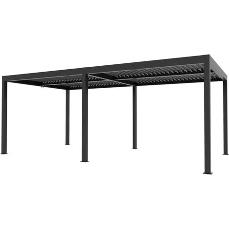 pergola bioclimatica verdelook "atena new" in alluminio grigio 3x6 m