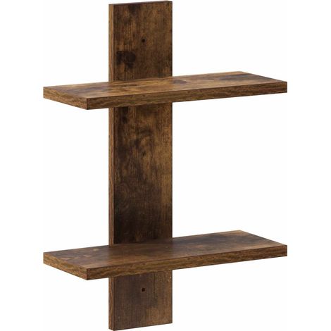 Wall Shelf Smoked Oak 30 x 13.5 x 43 cm Engineered Wood vidaXL (1/5)