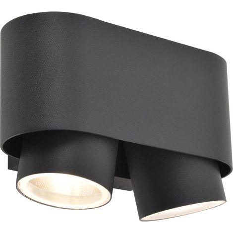 Lutec Wandleuchte Cypres in Anthrazit GU10 2-flammig IP44 (1/5)