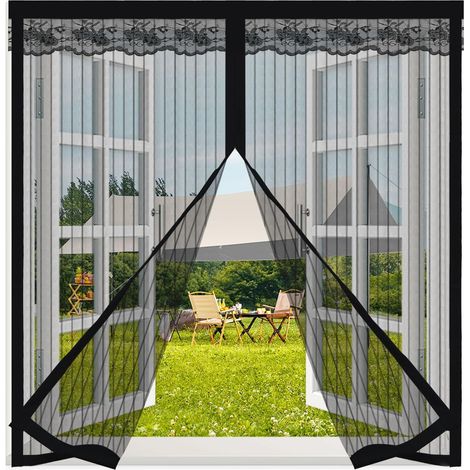 Moustiquaire Fenêtre Magnétique, 120x130cm Auto-AdhéSif en Maille Rideau Aimantée Anti Moustique, Fermeture Automatique,Moustiquaire Fenetre sans Percer pour La Plupart des Fenêtres