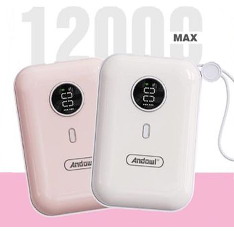 Andowl - Power Bank Portatile 12000mah Ricarica Rapida 22.5w Porte Type-c Lightning Display Q-cd502 - (1/2)