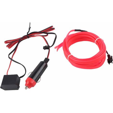 Bande lumineuse décorative pour voiture Éclairage intérieur Auto LED EL Lampe froide Pièces de modification Rose (1/5)