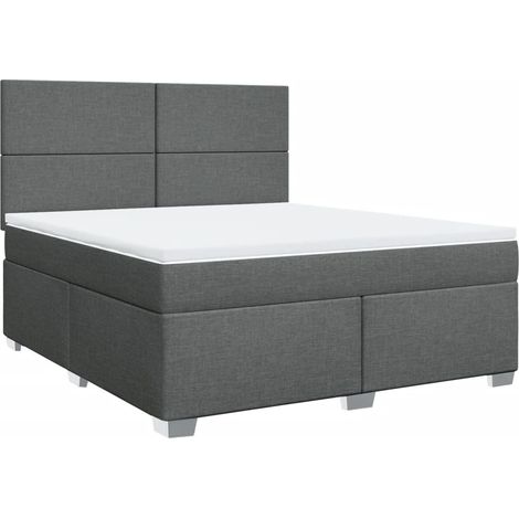 Maison Exclusive - Giroletto a Molle con Materasso Grigio Scuro 180x200 cm Tessuto