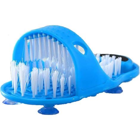 Brosse à pieds, masseur et nettoyant exfoliant pour pieds, élimine les peaux mortes et les callosités, pour le sol de la douche, avec pierre ponce et ventouses (1 pièce) (1/5)