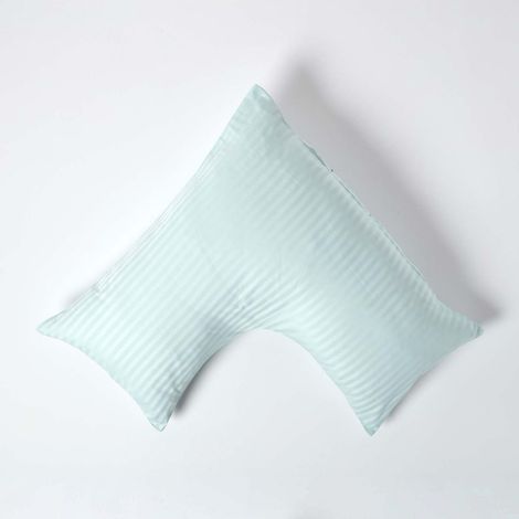 HOMESCAPES Aqua Blue Egyptian Cotton Super Soft V Shaped Pillowcase 330 Thread Count - Aqua Blue