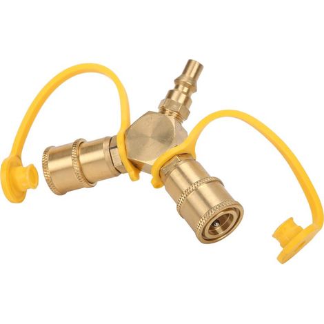 Adaptateur en Y à connexion rapide NPT 1/4 po pour tuyau de propane de VR, 2 voies