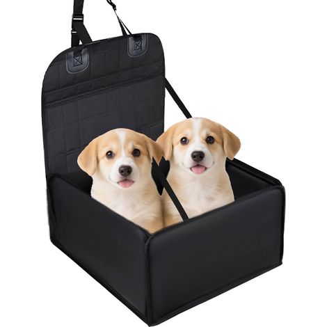 Hunde Autositz, stabil, wasserdicht, für kleine/mittlere Hunde, Rück-/Vordersitz, schwarz (1/5)
