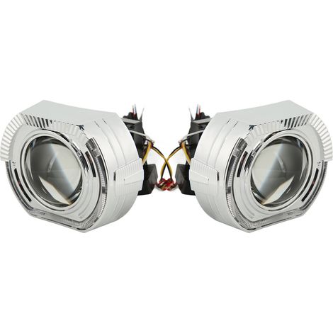 LED-Doppellinsenscheinwerfer 5500K 9-24V Universal für H1 H4 H7 HB3 HB4 D1, weißes und gelbes Licht, klare Sicht, 3 Zoll, Paar weiße Scheinwerfer (1/5)