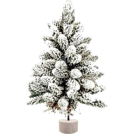 KLEINER,60CMGROẞER,KÜNSTLICHER,SCHNEEBEDECKTERWEIHNACHTSBAUMAUSGRÜNERKIEFERMITWENIGSCHNEE (1/2)
