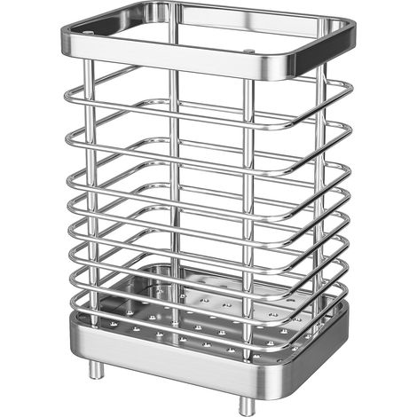 Égouttoir à vaisselle en acier inoxydable 304 pour baguettes, cuillères, fourchettes et couteaux. Panier d'égouttage pour vaisselle, rangement pour table et comptoir.-AquaForge (1/5)