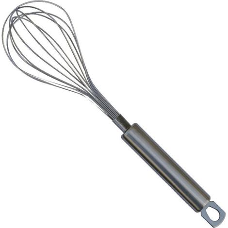 Fouet de cuisine - Tout inox - Acier inoxydable - Longueur 28 cm - Poids 80 g