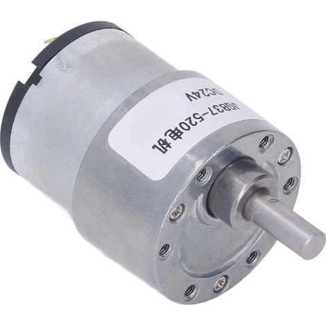 Moteur à engrenages CC, boîtier en alliage d'aluminium antirouille, bobine en laiton à faible friction, vis sans fin réversible, 24 V, 107 tr/min