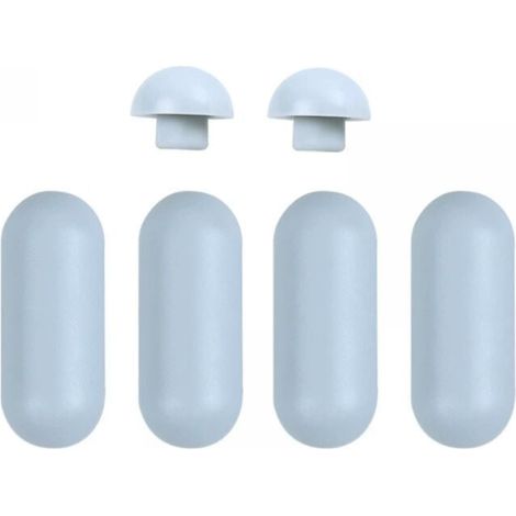 Pare-chocs universel pour siège de toilette, 4 coussinets de siège, 2 coussinets de couvercle, gris (1/4)