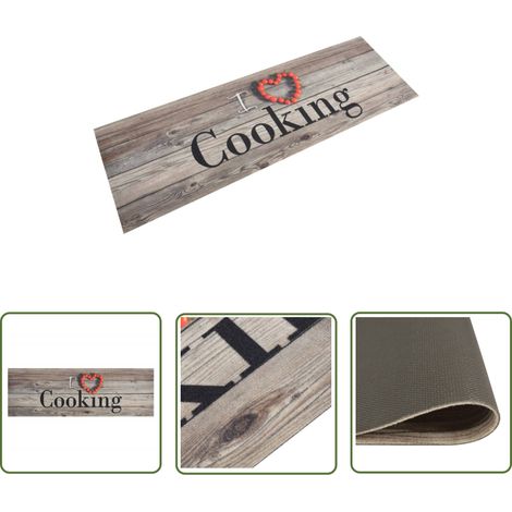 Tapis de cuisine Tapis de salon Tapis d'entrée lavable impression cuisine gris 60x180 cm 71864 (1/5)