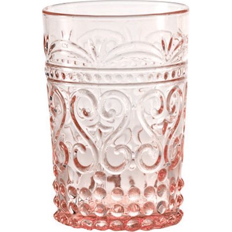Zafferano Lot De 6 Gobelets Provenzale En Verre Coloré Rose Fait À La Main, Design Élégant Avec Décor En Relief Pour Une Table Raffinée Et Rustique (1/3)