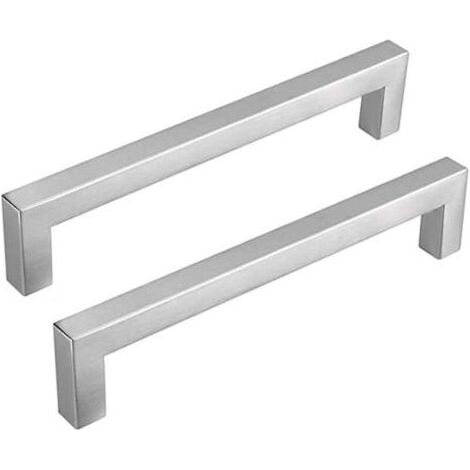 Lot de 10 Poignées Meuble Cuisine Inox Poignées Placard Cuisine -LSJ12BSS128 Poignées Cuisine Argenté Nickel Brossé en Acier Inoxydable Entraxe 128mmdyk-alovez (1/4)