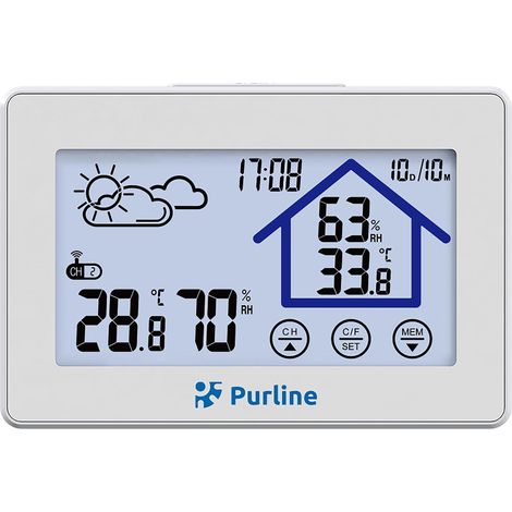 Station météo tactile avec hygromètre et capteur extérieur