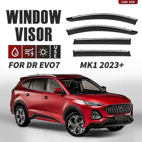 Déflecteurs de pluie et de pluie pour vitres de voiture DR EVO7 2023-2025 (lot de 4) (1/5)