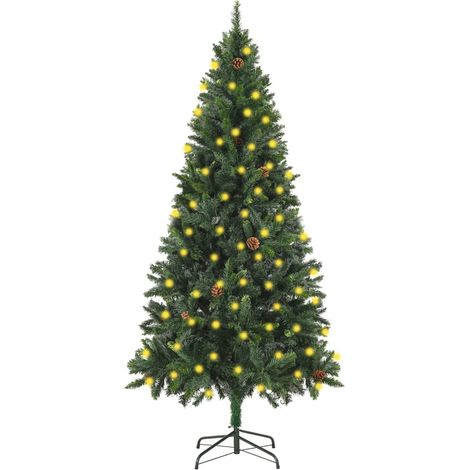 Artificial Pre-lit Christmas Tree with Pine Cones Green 180 cm vidaXL (1/5)