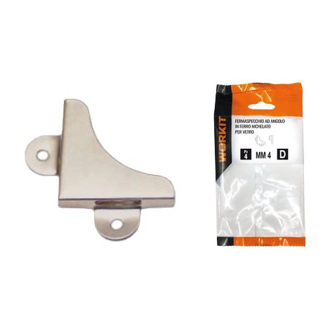 FERMASPECCHIO AD ANGOLO SELF WORKIT - FERRO NICHELATO VETRO MM 8 CF=PZ 4- 5 confezioni