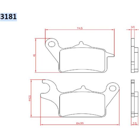 PASTILLAS DE FRENO BRENTA KH708 HONDA VISION 110 '17-18, ZOOMER 110 '13-, CLICK 125 '12-17, DELANTERAS (FT 3181)