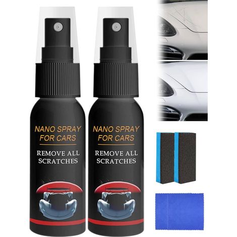Spray Anti-Rayures Voiture, 30ml verre liquide carrosserie, Auto Efface Polish Vernis Voitures Rayure Carrosseries, Quick Effect Coating Agent, Pour Divers Couleurs Voitures (2PC) (1/5)