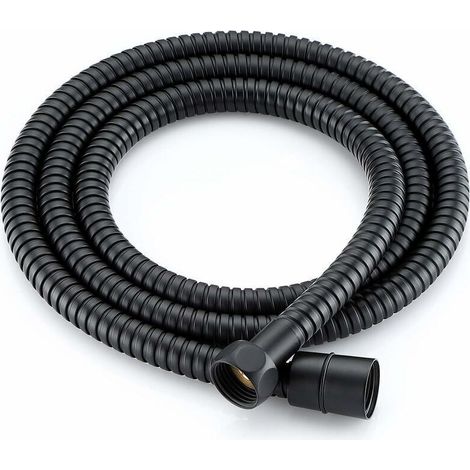 Ulisem Tuyau de Douche Acier inoxydable Flexible de Douche 1.5 mètres Anti-Torsion pour Douche à Main, Douche de Tête, Noir