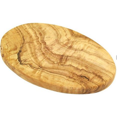 Planche à Découper Ovale en Bois d'Olivier pour Petit-Déjeuner et Service 30 cm - PANGIVO (1/5)