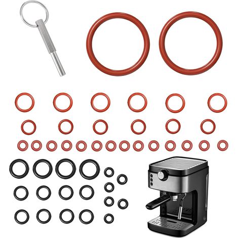 Lot de 46 joints toriques ovales avec clé et anneau porte-clés pour Jura  Jeu de joints d'étanchéité compatible avec les machines à café entièrement automatiques Jura/Delonghi ESAM/ECAM/ETAM (1/5)