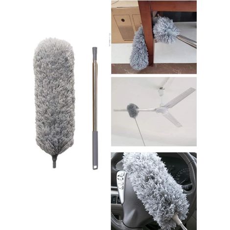 Plumeuse En Microfibre - Manche Télescopique Réglable - Tête Pivotante Pour Coins - 1 Pièce (1/5)