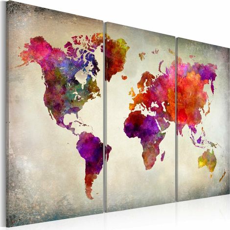 Tableau monde mosaïque de couleurs - 120 x 80 cm (1/4)