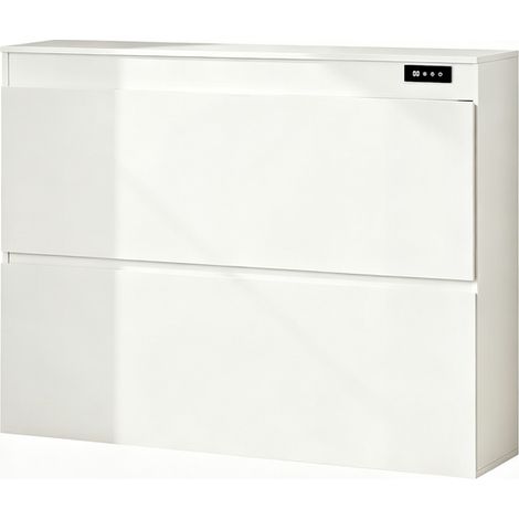 Meuble à chaussure, désodorisant intelligent à ozone,anti-poussière antibactérienne,116x51x18cm,avec modes cycliques réglables,blanc (1/5)