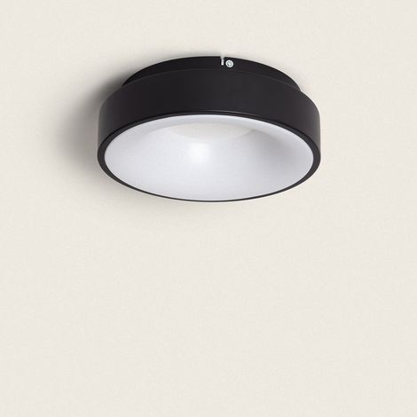 Plafonnier LED Rond 20W Métal Ø300 mm CCT Sélectionnable Jacob  Noir (1/5)