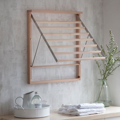 Garden Trading Chalford Wooden Wall Dryer Laundry Folding Clothes Airer Washing (1/5)