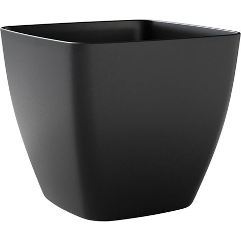 Vaso Quadrato Indoor e Outdoor Tera Ceylon Kit Ash Ø35 cm in Plastica Antracite