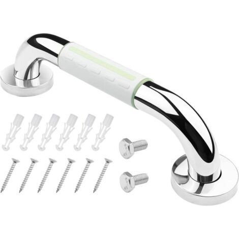 Toilet Grab Bar 30 cm with Fluorescent Light Stainless Steel, Secure Hold for Shower and Bath (1/4)