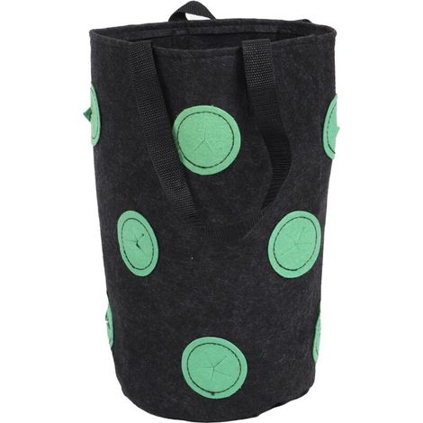 Sac de Culture de Fraises Suspensif 12 Poches Jardinière Noire 3 Gallons 20x35cm (1/5)