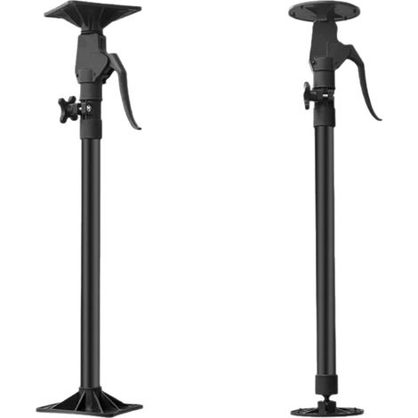 Barre de rideau de douche télescopique - Hauteur réglable de 118 à 290 cm et utilisation à une main - 1 pièce - pour plafonds et murs inclinés - Argent (1/4)