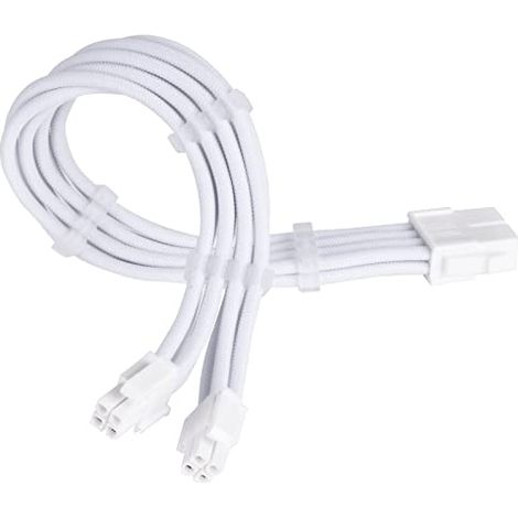 SILVERSTONE SST-PP07E-EPS8W-V2 - CÂBLES D'EXTENSION PSU SUPER FLEXIBLES, 1 X EPS12V 8PIN (4+4), BLANC