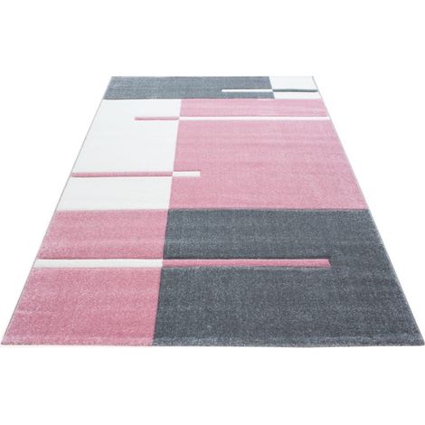 Ayyildiz Tapis Moderne - Géométrique - Abstrait Design - Tapis Flottant Salon - Rose - 200 cm x 140 cm (1/5)