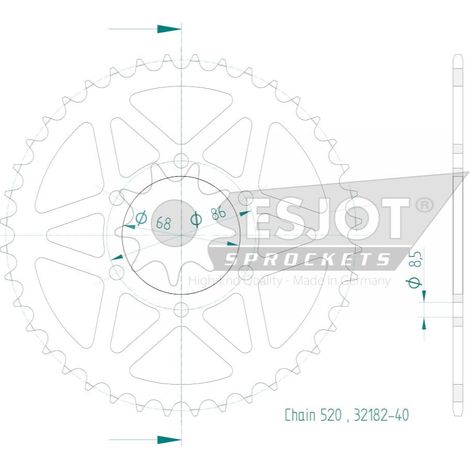 Couronne Esjot 520 - 40 Dents