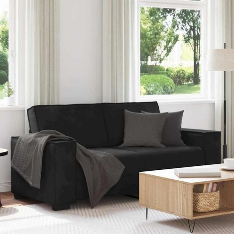 2-Sitzer Sofa 140cm Schwarz Samt Polstercouch für Wohnzimmer (1/5)