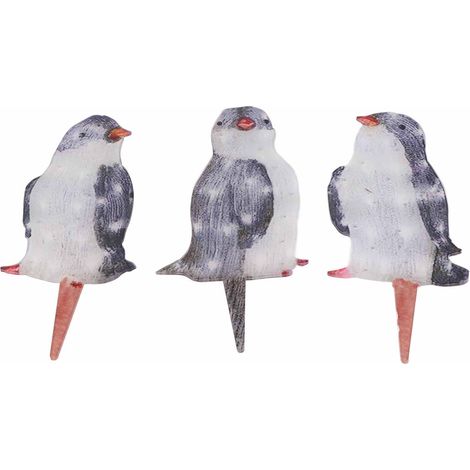 3 Pièces Décorations de Noël Pingouins Lumineux pour Intérieur et Extérieur, Décoration de Jardin et Pelouse (1/5)